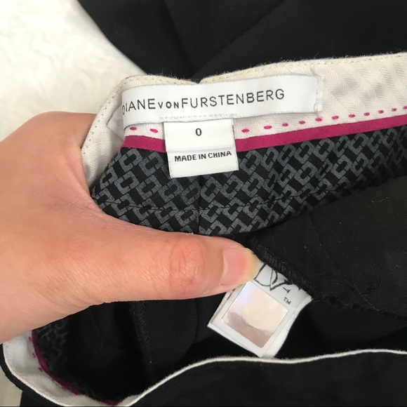 DVF Black Genesis Cropped Trousers Pants - Picture 3 of 7